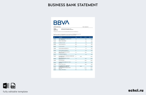 цифровая загрузка заявления об организации BBVA Bank в формате Word и PDF шаблон